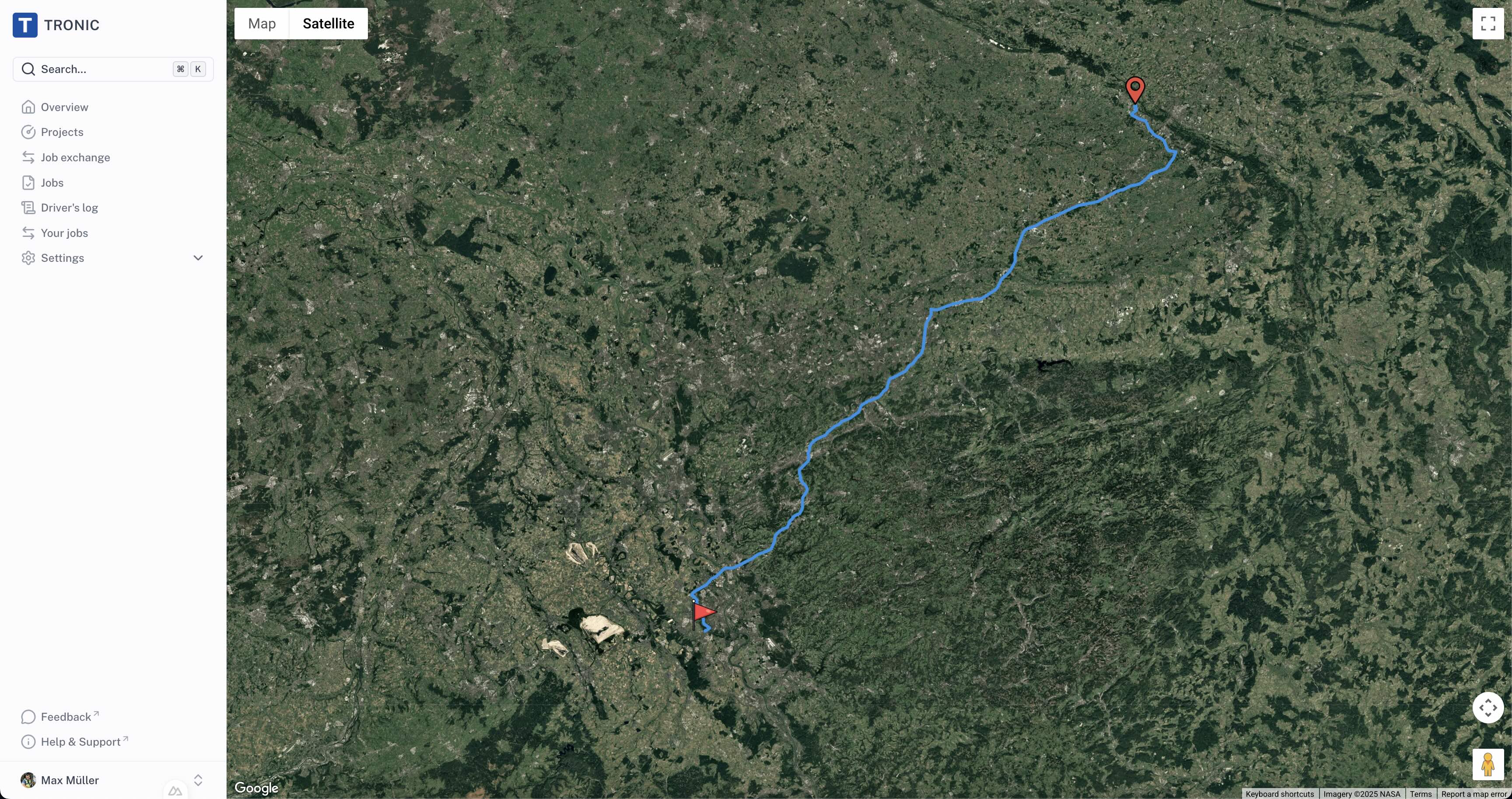 Transport Route Map View